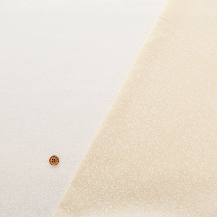 Cotton Muslin Lacquer Print Fabric - Leaf Flower - nomura tailor