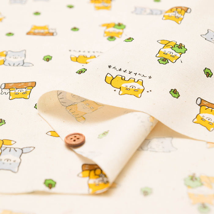 Cotton Muslin Print Fabric - Tibetan Fox - nomura tailor