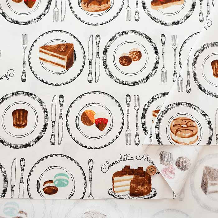 Cotton Oxford Fabric - Chocolatic memory - Sweets - nomura tailor