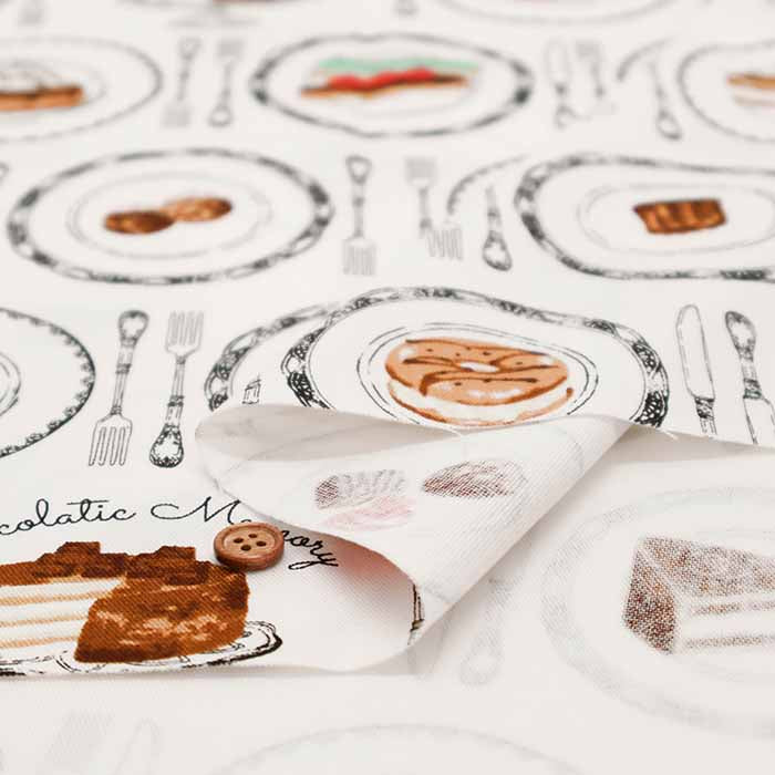 Cotton Oxford Fabric - Chocolatic memory - Sweets - nomura tailor