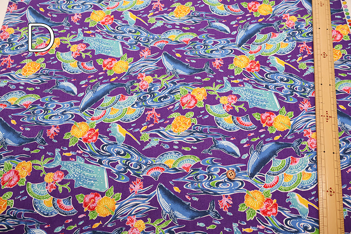 Cotton Broadcloth Fabric - Bingata Style - nomura tailor