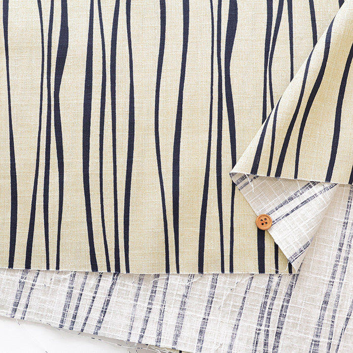 Cotton Dobby Fabric - Wavy Stripes - nomura tailor