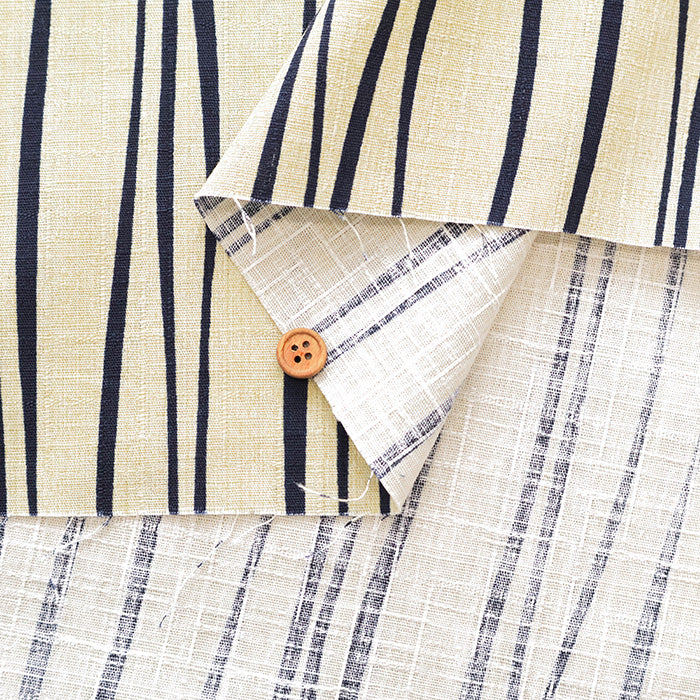 Cotton Dobby Fabric - Wavy Stripes - nomura tailor