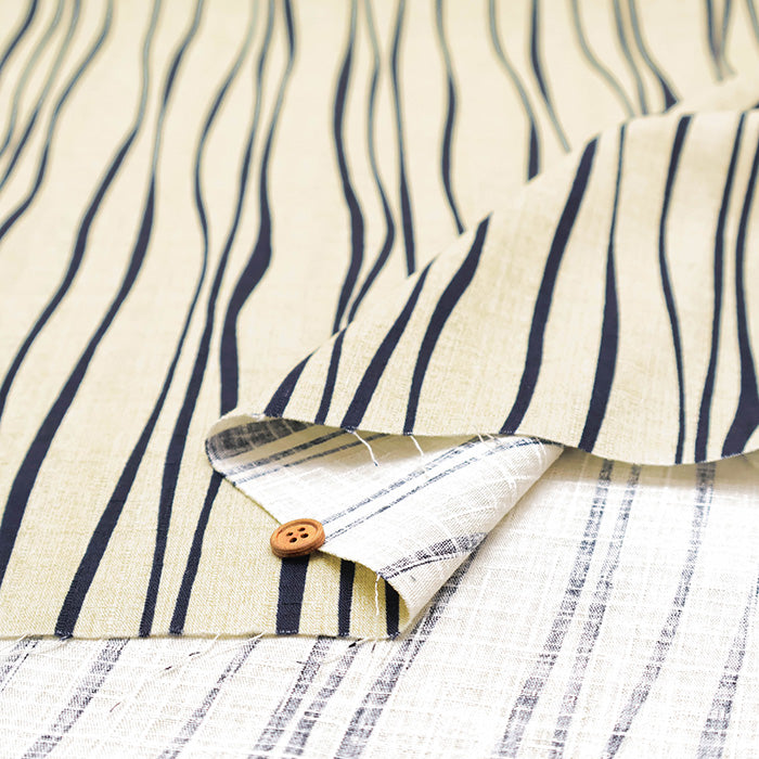 Cotton Dobby Fabric - Wavy Stripes - nomura tailor