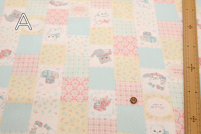 Cotton Oxford Fabric Patchwork - Cat - nomura tailor