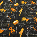 Cotton Oxford Fabric - Musical Instruments - nomura tailor