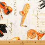 Cotton Oxford Fabric - Musical Instruments - nomura tailor