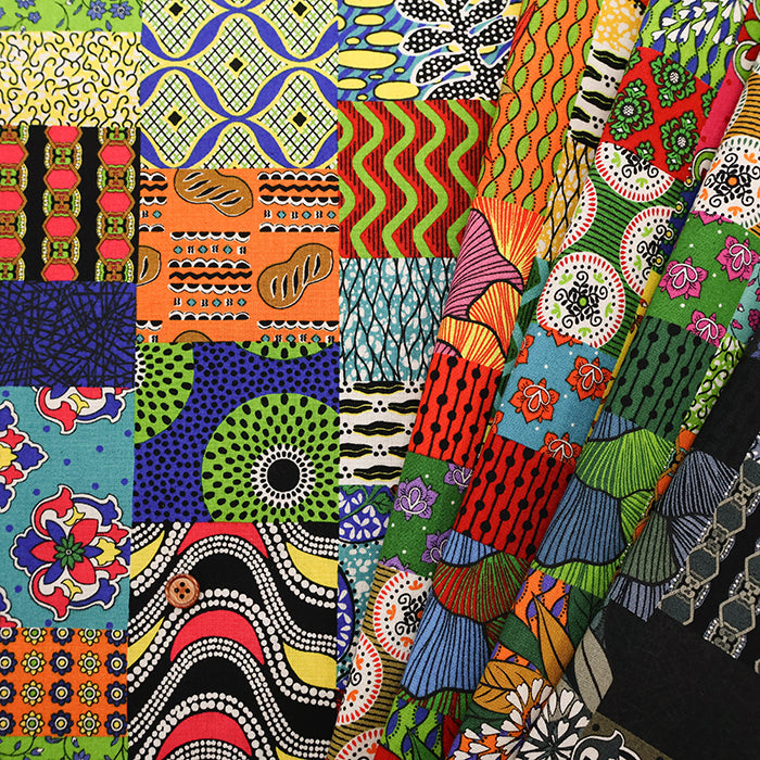 Cotton Muslin printed Fabric  - African Patchwork - nomura tailor