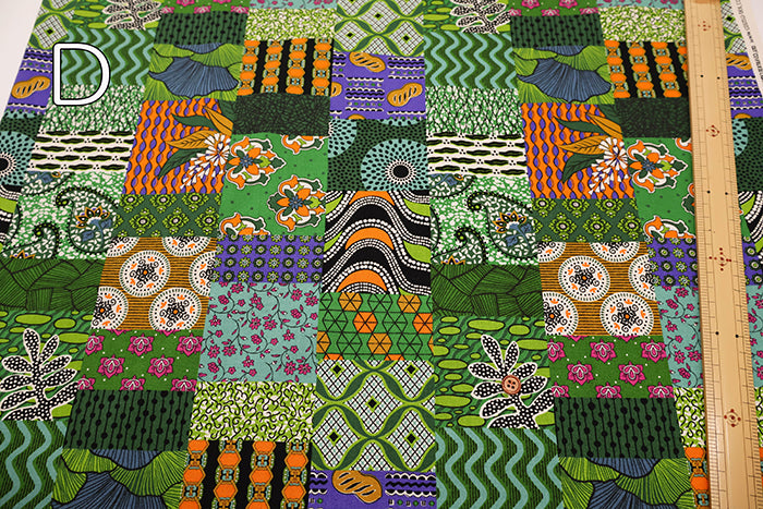 Cotton Muslin printed Fabric  - African Patchwork - nomura tailor