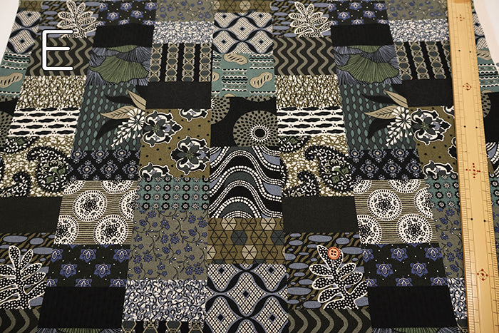 Cotton Muslin printed Fabric  - African Patchwork - nomura tailor