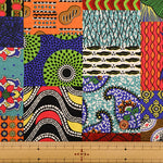 Cotton Muslin printed Fabric  - African Patchwork - nomura tailor