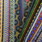 Cotton Muslin printed Fabric  - African Stripes - nomura tailor