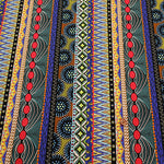 Cotton Muslin printed Fabric  - African Stripes - nomura tailor