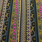 Cotton Muslin printed Fabric  - African Stripes - nomura tailor
