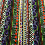Cotton Muslin printed Fabric  - African Stripes - nomura tailor