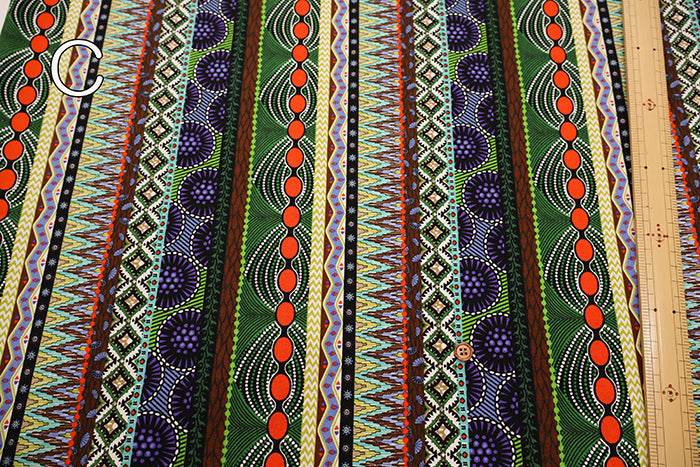 Cotton Muslin printed Fabric  - African Stripes - nomura tailor