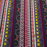 Cotton Muslin printed Fabric  - African Stripes - nomura tailor