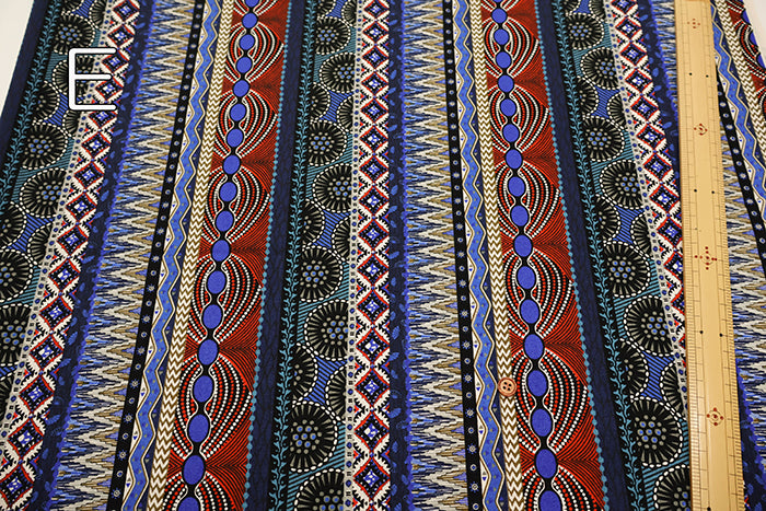 Cotton Muslin printed Fabric  - African Stripes - nomura tailor
