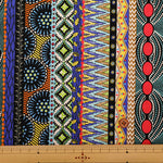 Cotton Muslin printed Fabric  - African Stripes - nomura tailor