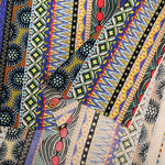 Cotton Muslin printed Fabric  - African Stripes - nomura tailor