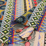 Cotton Muslin printed Fabric  - African Stripes - nomura tailor