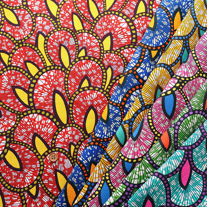 Cotton Muslin printed Fabric - African Flower - nomura tailor