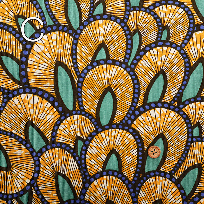 Cotton Muslin printed Fabric - African Flower - nomura tailor