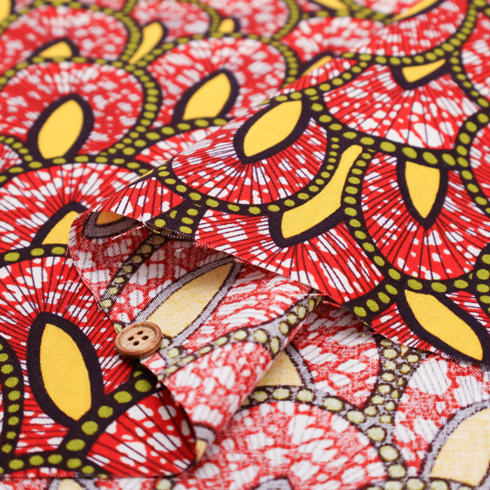 Cotton Muslin printed Fabric - African Flower - nomura tailor