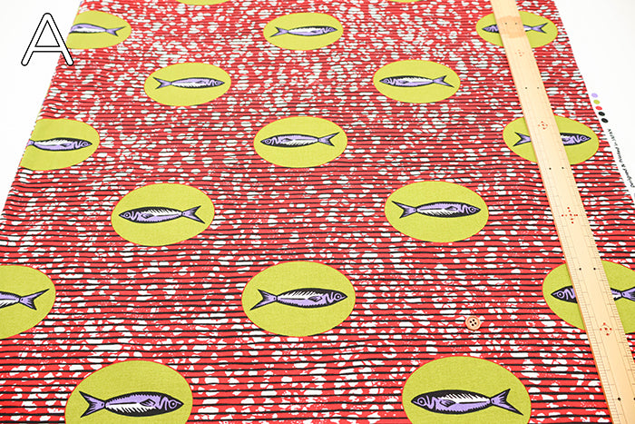 Cotton Muslin printed Fabric  - African Fish - nomura tailor
