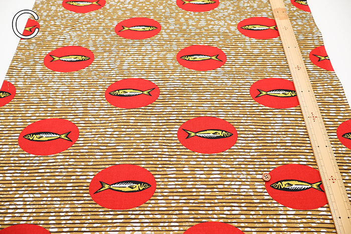 Cotton Muslin printed Fabric  - African Fish - nomura tailor