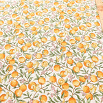 Cotton Muslin Printed Fabric - Apricot and Squirrel - nomura tailor