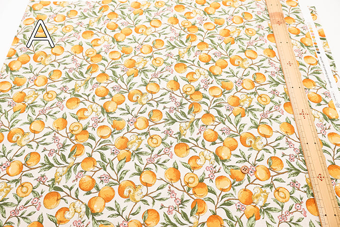 Cotton Muslin Printed Fabric - Apricot and Squirrel - nomura tailor