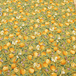 Cotton Muslin Printed Fabric - Apricot and Squirrel - nomura tailor