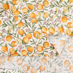 Cotton Muslin Printed Fabric - Apricot and Squirrel - nomura tailor