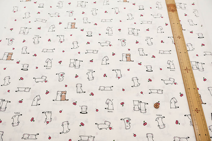 Cotton Muslin Printed Fabric - Ermine - nomura tailor