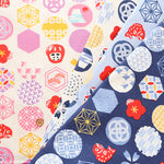 Cotton Shantung Print Fabric - Lucky Emblem - nomura tailor