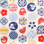 Cotton Shantung Print Fabric - Lucky Emblem - nomura tailor