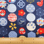 Cotton Shantung Print Fabric - Lucky Emblem - nomura tailor