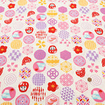 Cotton Shantung Print Fabric - Lucky Emblem - nomura tailor