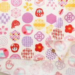 Cotton Shantung Print Fabric - Lucky Emblem - nomura tailor
