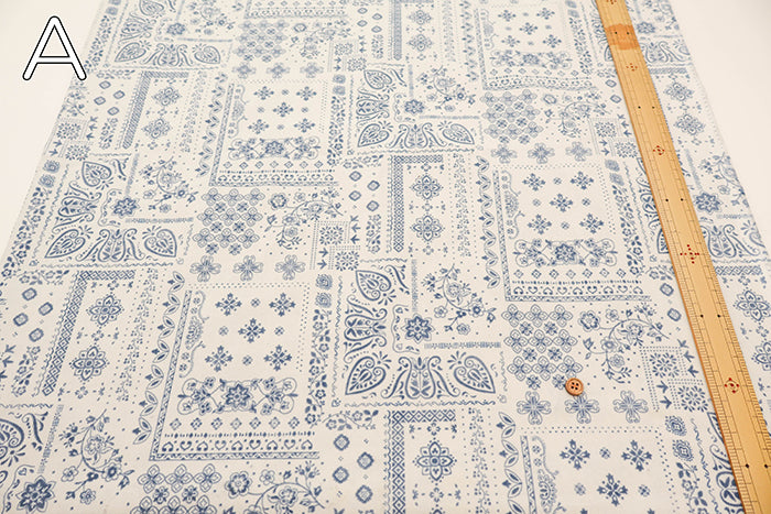 Cotton Corduroy Print Fabric - Paisley - nomura tailor