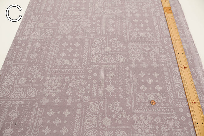 Cotton Corduroy Print Fabric - Paisley - nomura tailor