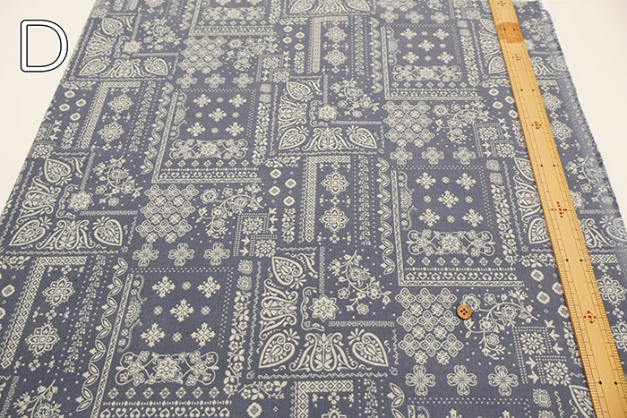 Cotton Corduroy Print Fabric - Paisley - nomura tailor