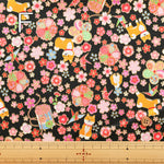Cotton Muslin Lame (Glitter) Fabric - Waka Shiba Inu - nomura tailor
