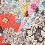 C/L Canvas Print Fabric - Nordic Flower - nomura tailor