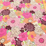 C/L Canvas Print Fabric - Nordic Flower - nomura tailor