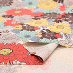 C/L Canvas Print Fabric - Nordic Flower - nomura tailor