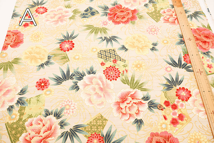 Cotton Satin Slub Fabric - Floral - nomura tailor