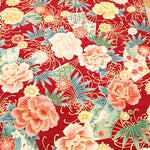 Cotton Satin Slub Fabric - Floral - nomura tailor