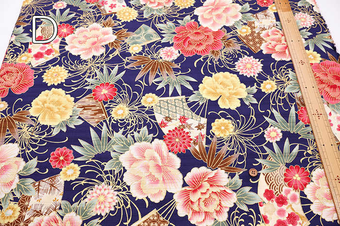Cotton Satin Slub Fabric - Floral - nomura tailor